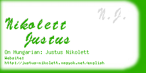 nikolett justus business card